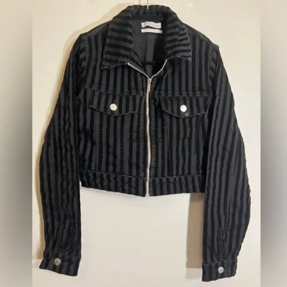 NWT Urban Outfitters UO Gia Striped Velvet Cropped Jacket in Medium - Picture 5 of 7
